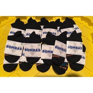 Bombas Kids Ankle Socks 19 Pairs Black XS Honeycomb Arch Support Blister Tab NEW